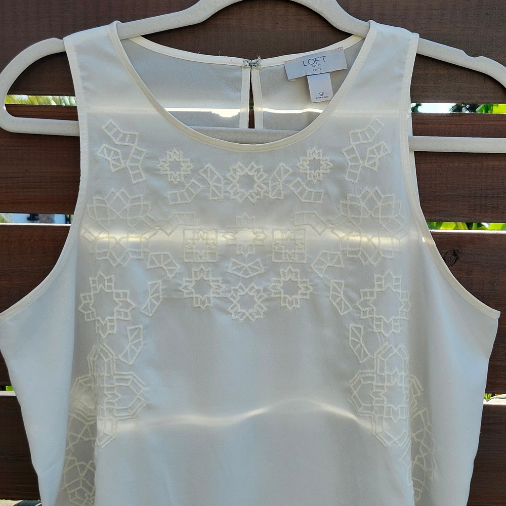 LOFT Outlet‎ Embroidered Ivory Camisole | SP Petite | Workwear Basic